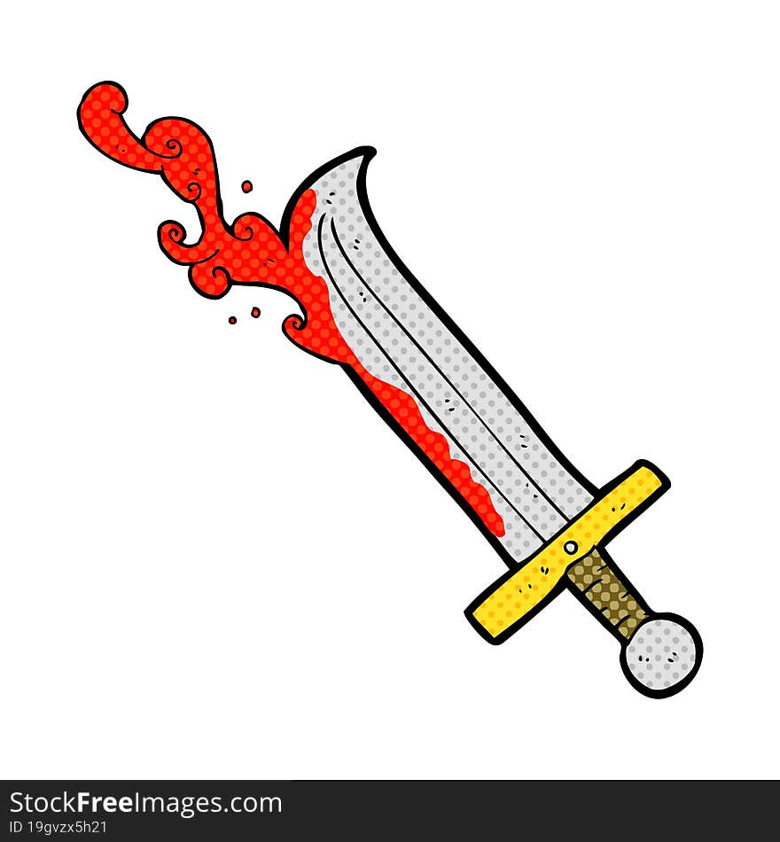 cartoon bloody sword