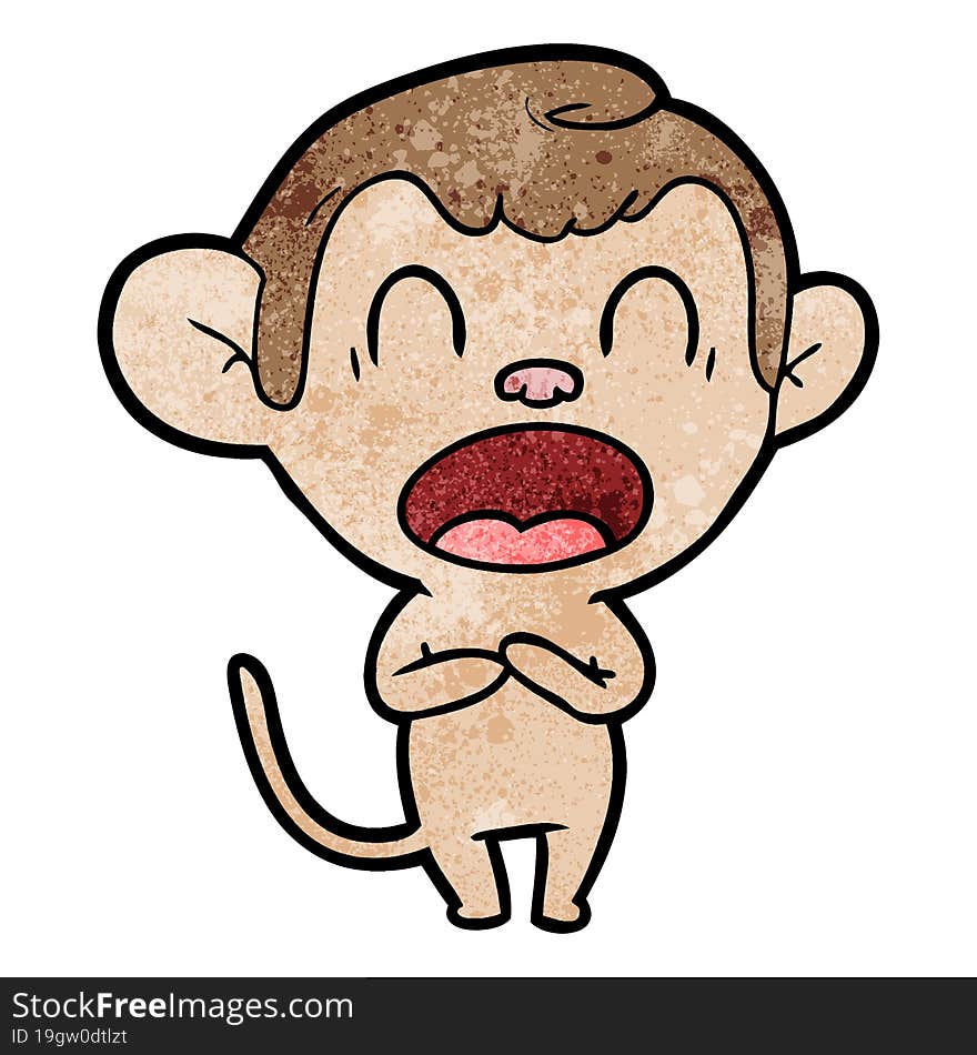 yawning cartoon monkey. yawning cartoon monkey