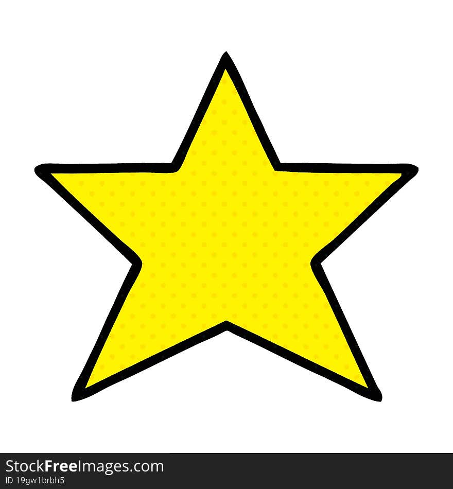 comic book style cartoon gold star