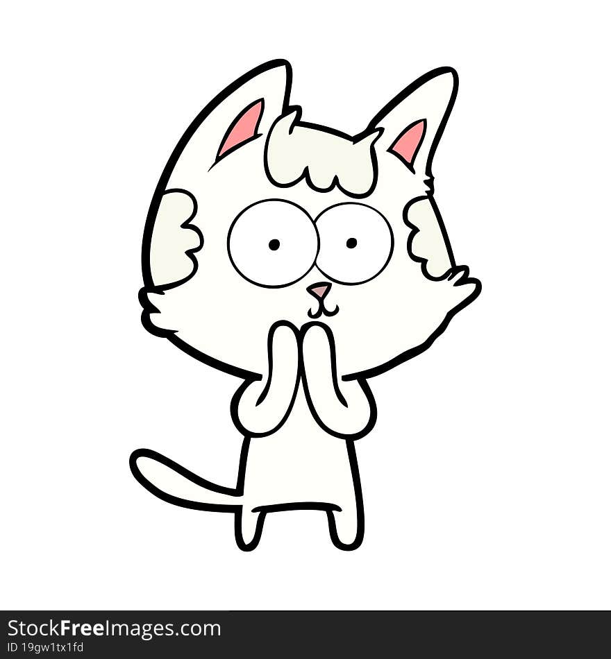 happy cartoon cat. happy cartoon cat