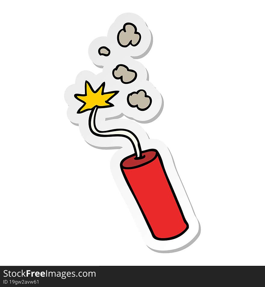 sticker cartoon doodle of a lit dynamite stick