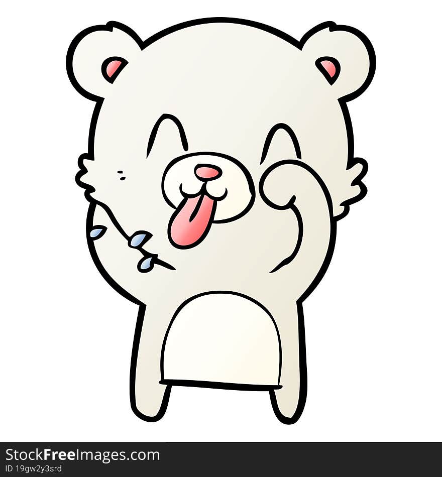 rude cartoon polar bear sticking out tongue. rude cartoon polar bear sticking out tongue