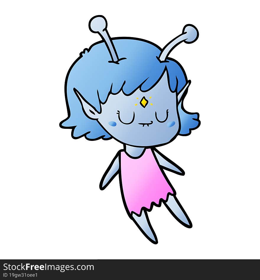 cartoon alien girl. cartoon alien girl