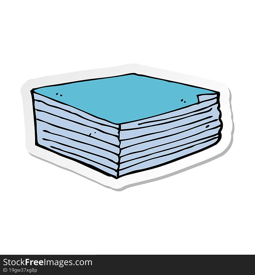 sticker of a cartoon note pads