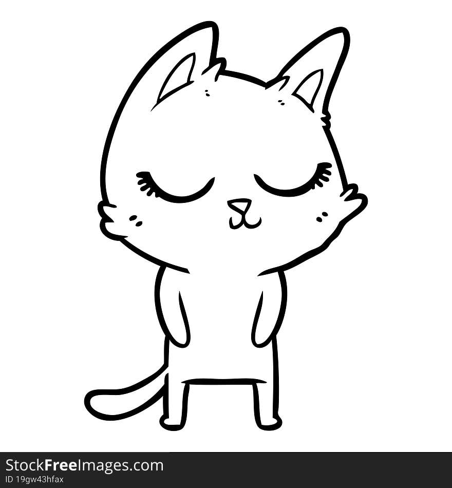 calm cartoon cat. calm cartoon cat