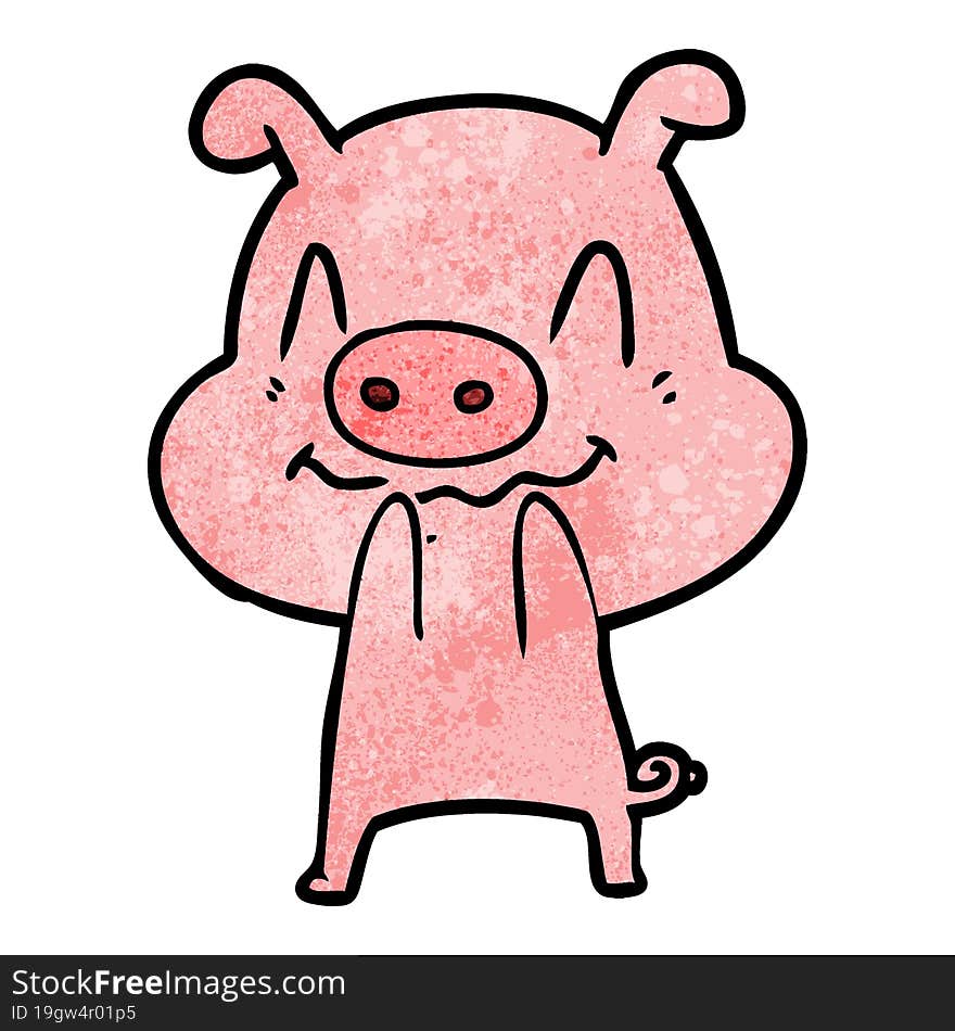 nervous cartoon pig. nervous cartoon pig