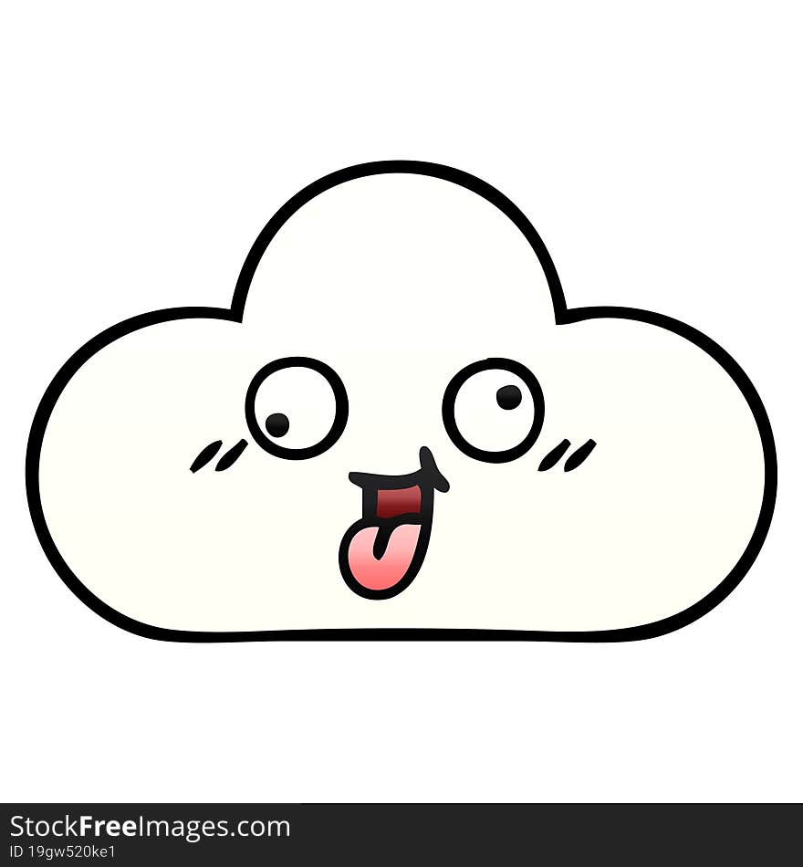 Gradient Shaded Cartoon Cloud