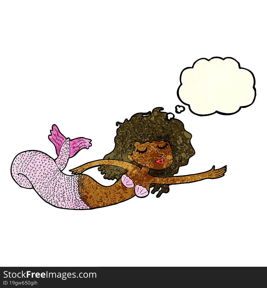 Cartoon Mermaid With Thought Bubble