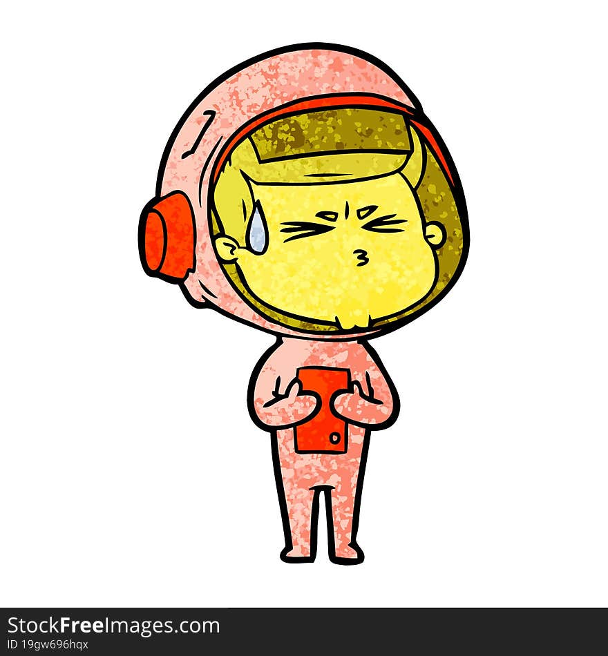 cartoon stressed astronaut. cartoon stressed astronaut