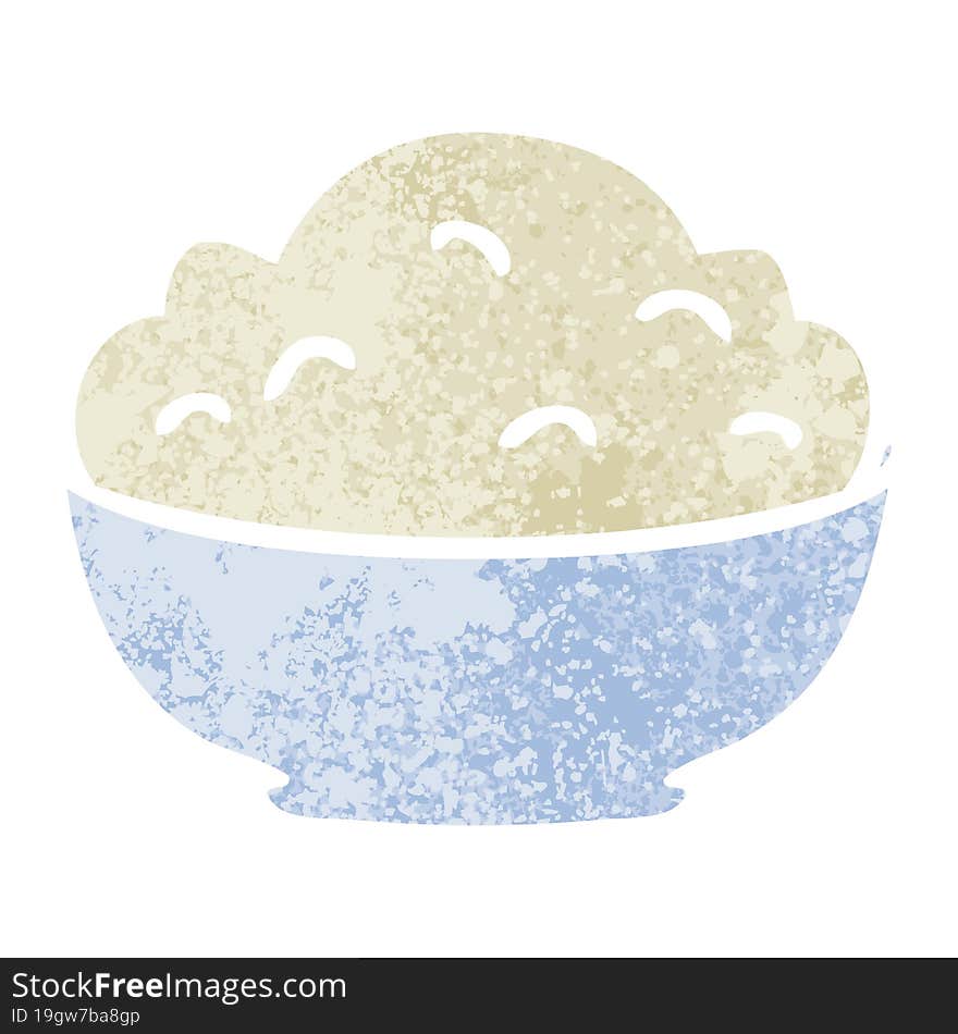 Quirky Retro Illustration Style Cartoon Bowl Of Mash