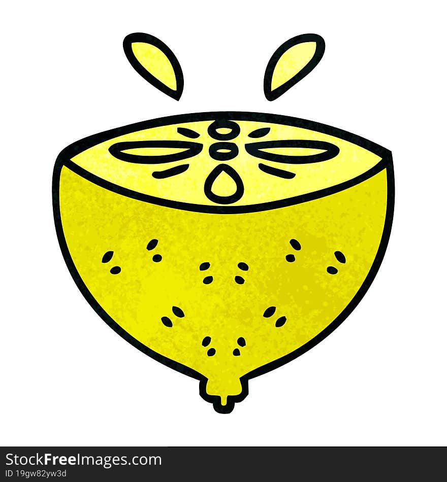 Quirky Hand Drawn Cartoon Lemon