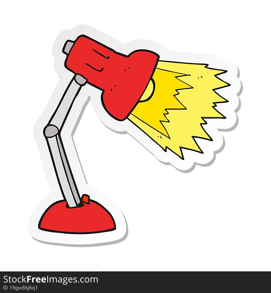 Sticker Of A Cartoon Desk Lamp