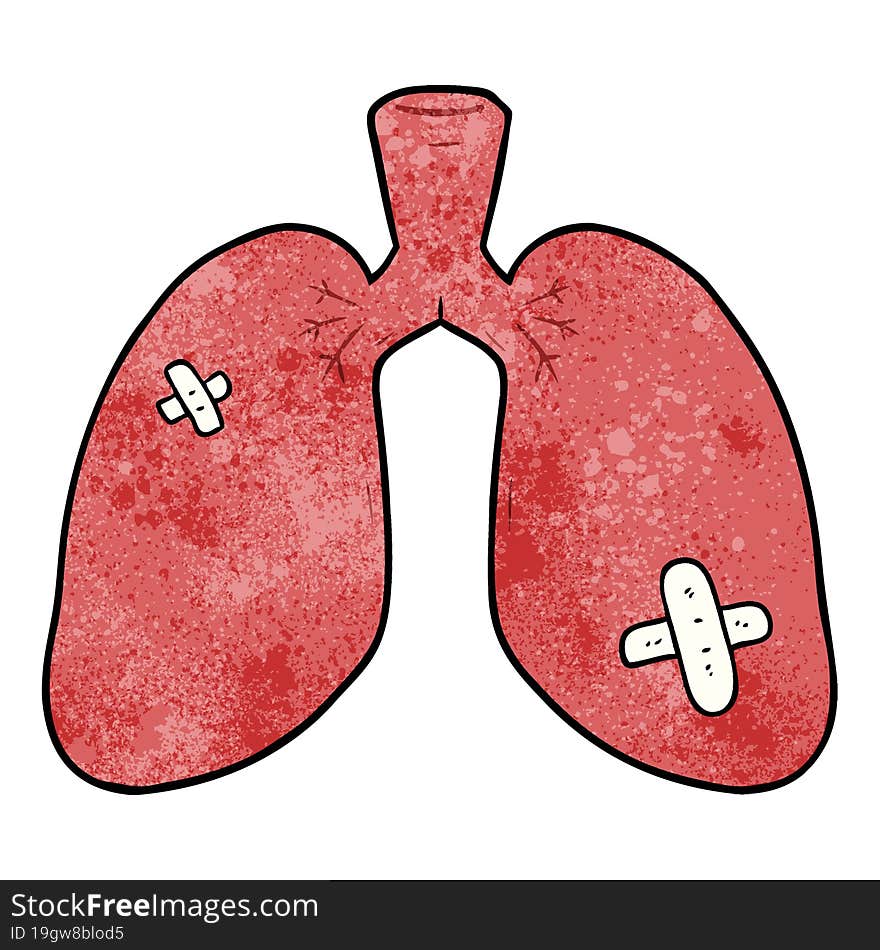 cartoon repaired lungs. cartoon repaired lungs