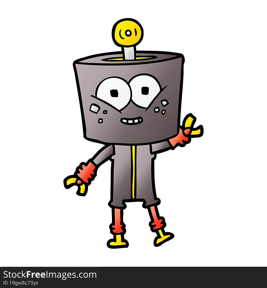 happy cartoon robot. happy cartoon robot