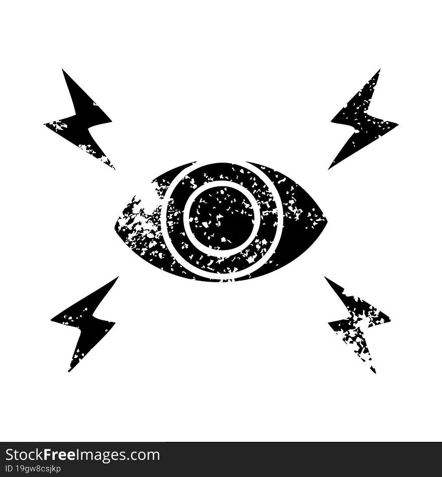 distressed symbol of a mystic eye. distressed symbol of a mystic eye