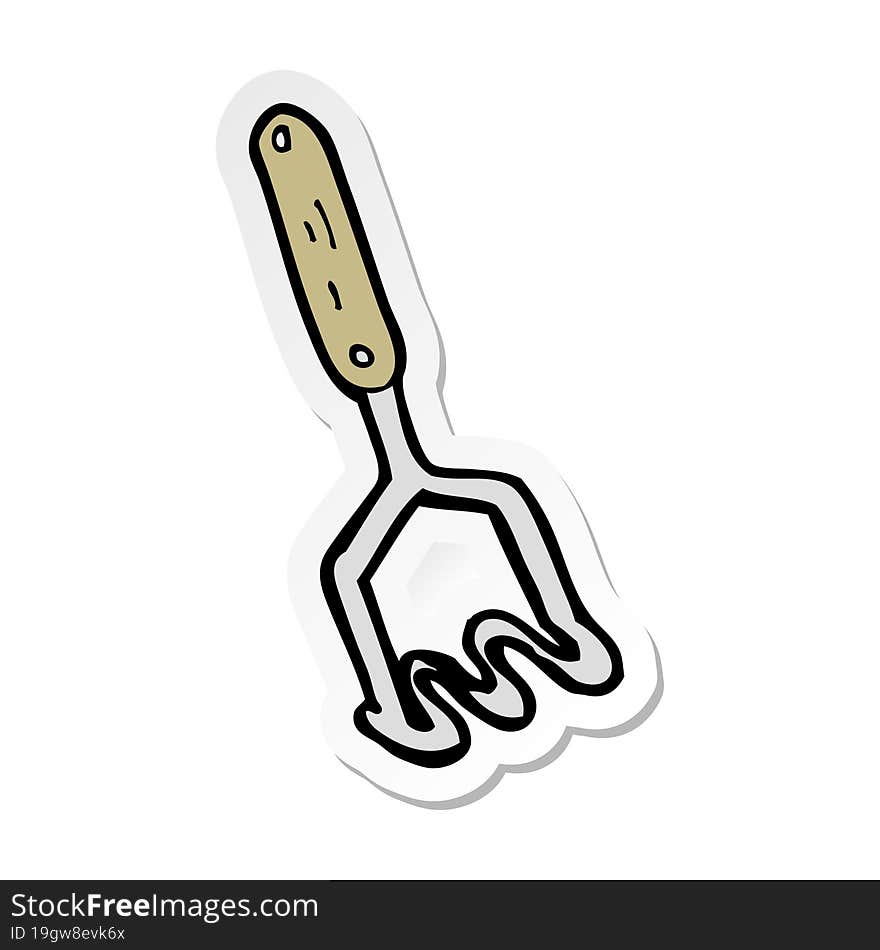 sticker of a cartoon potato masher