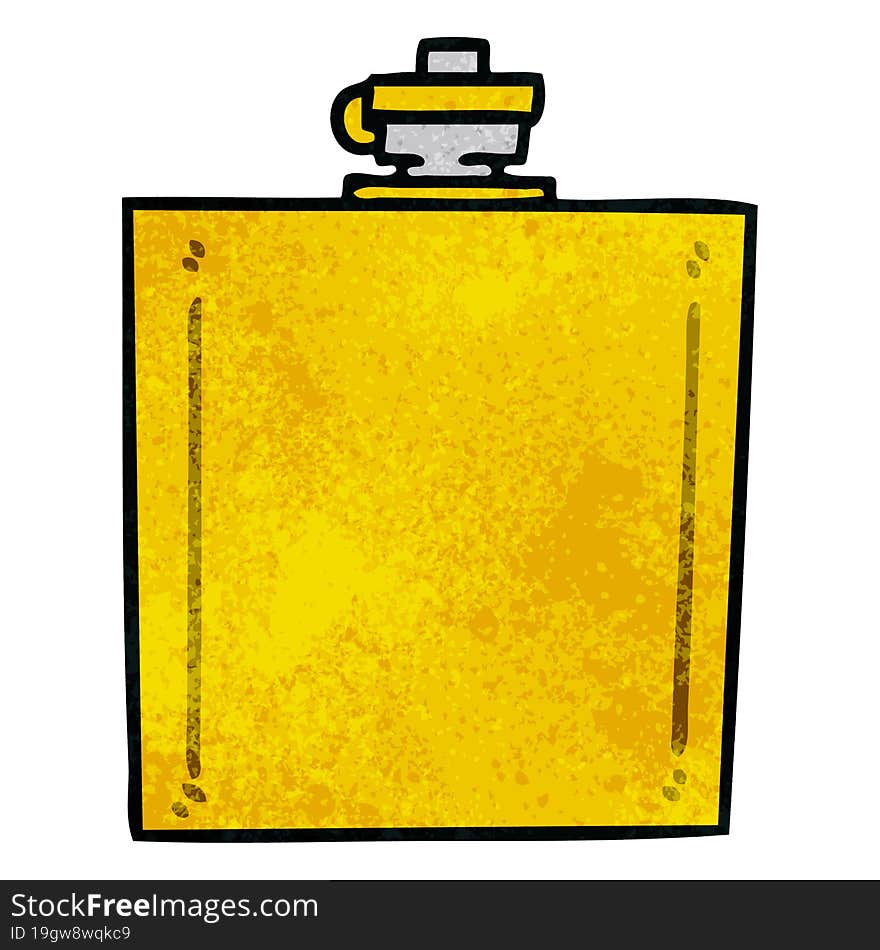 quirky hand drawn cartoon hip flask