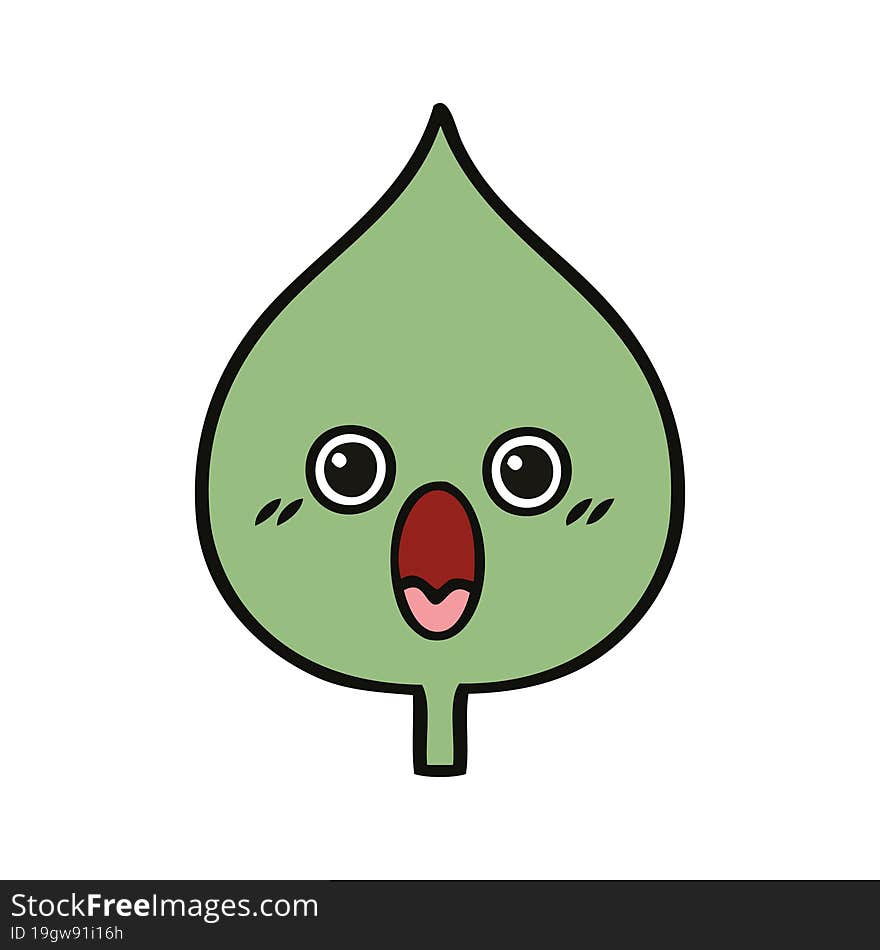 cute cartoon of a expressional leaf