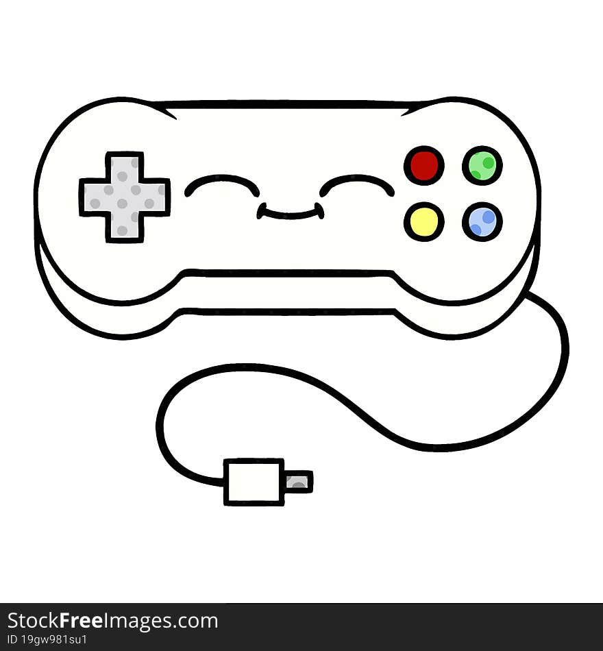 comic book style cartoon game controller