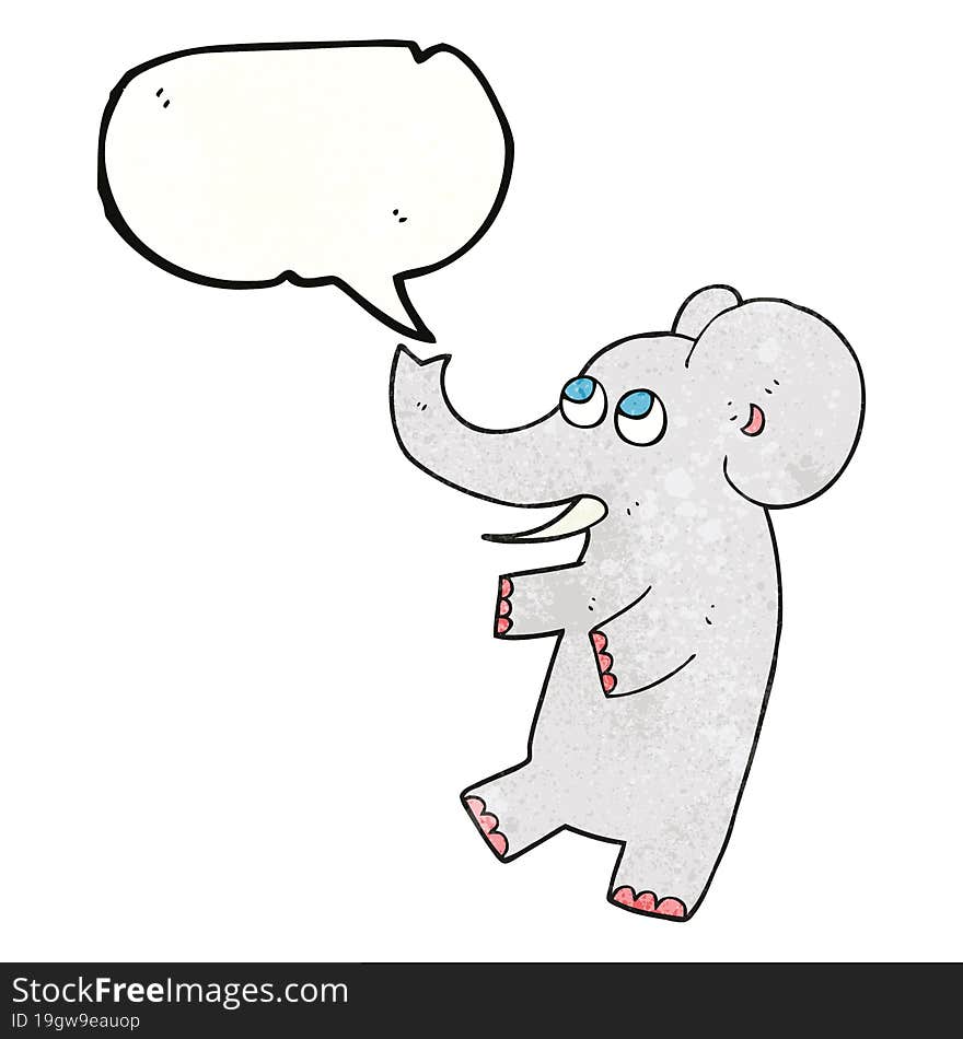 speech bubble textured cartoon cute elephant