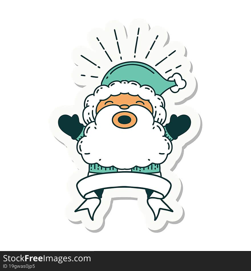 sticker of a tattoo style santa claus christmas character