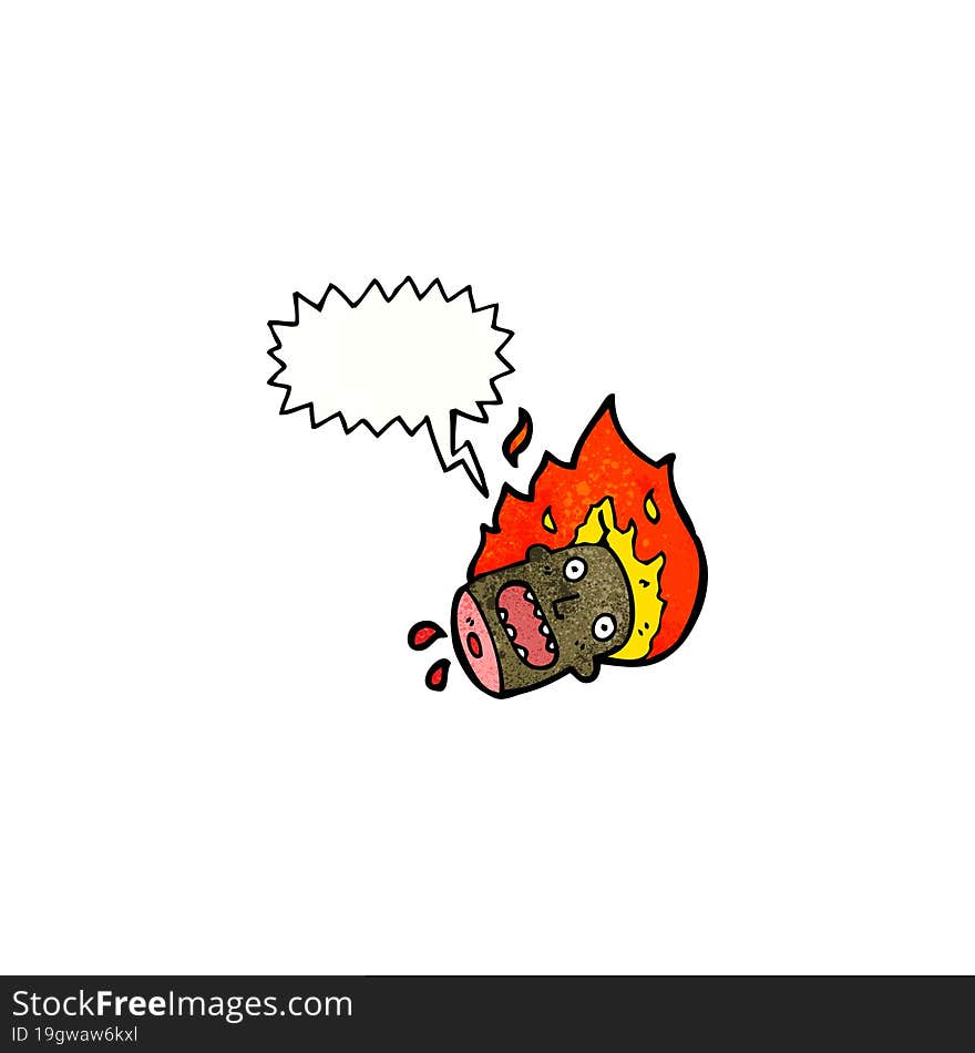 Flaming Head Cartoon