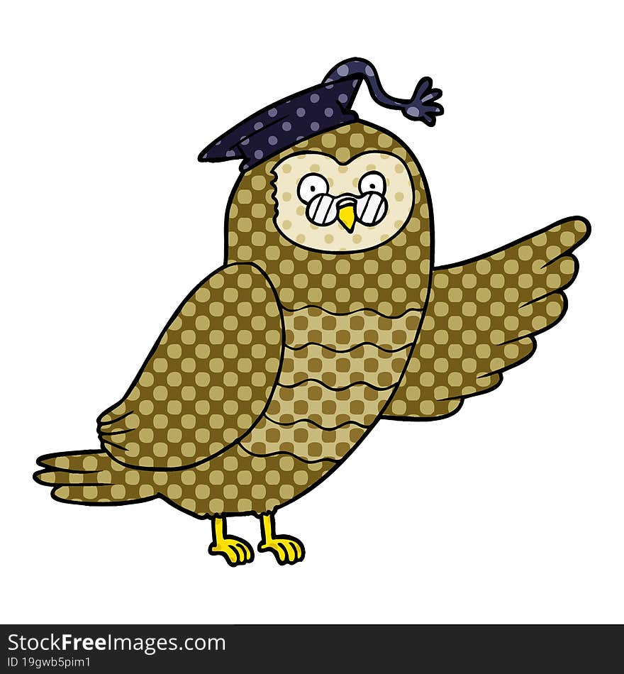 cartoon owl graduate. cartoon owl graduate