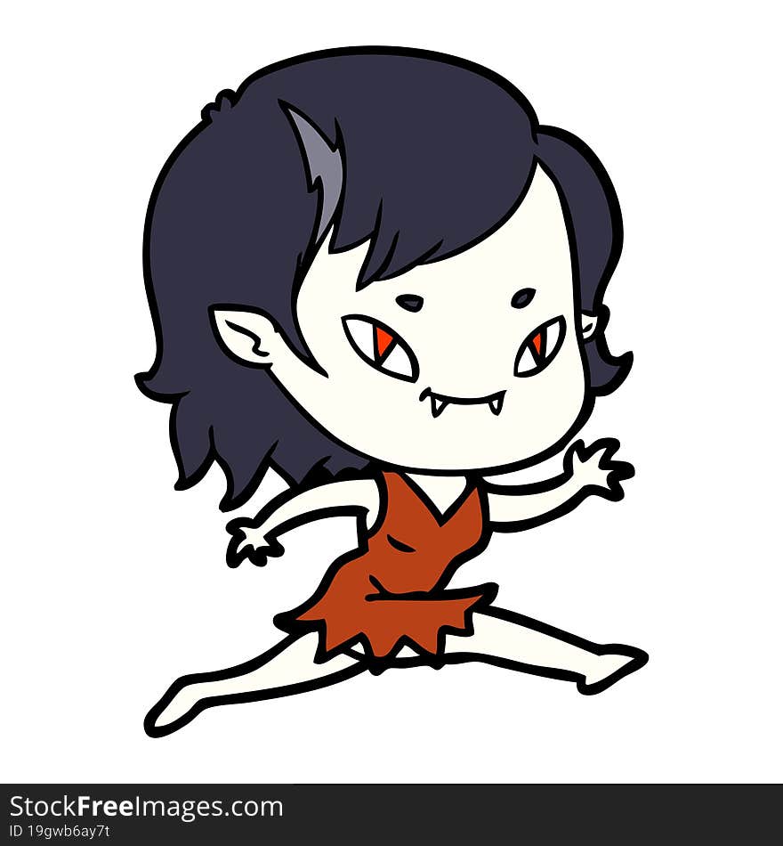 cartoon friendly vampire girl running. cartoon friendly vampire girl running