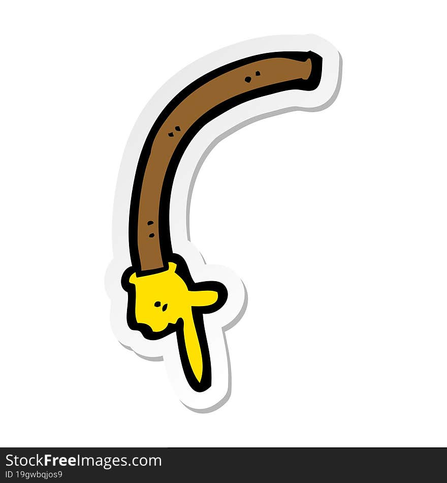 Sticker Of A Cartoon Pointing Arm