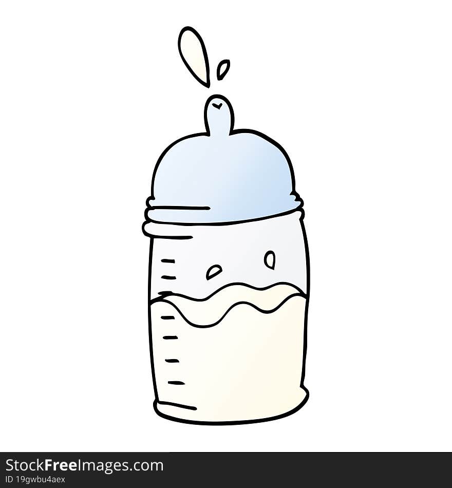 cartoon doodle baby bottle