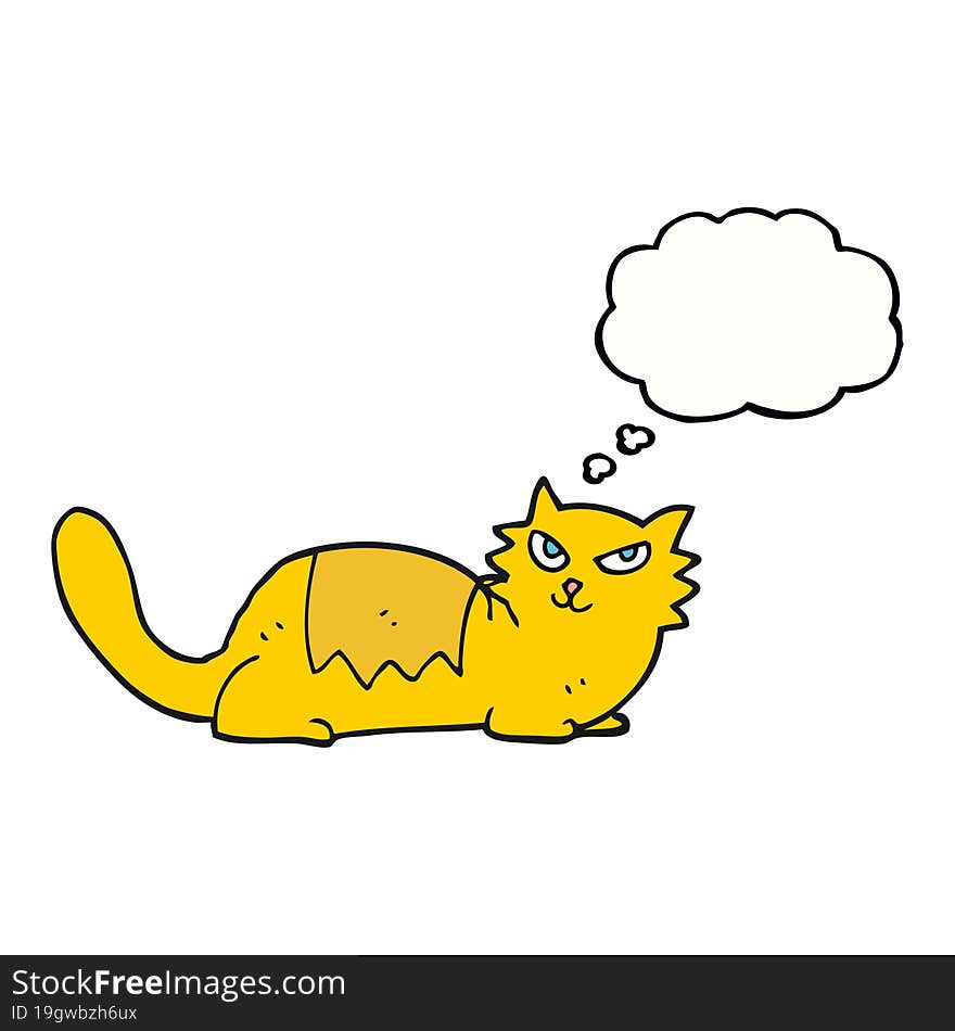 thought bubble cartoon cat