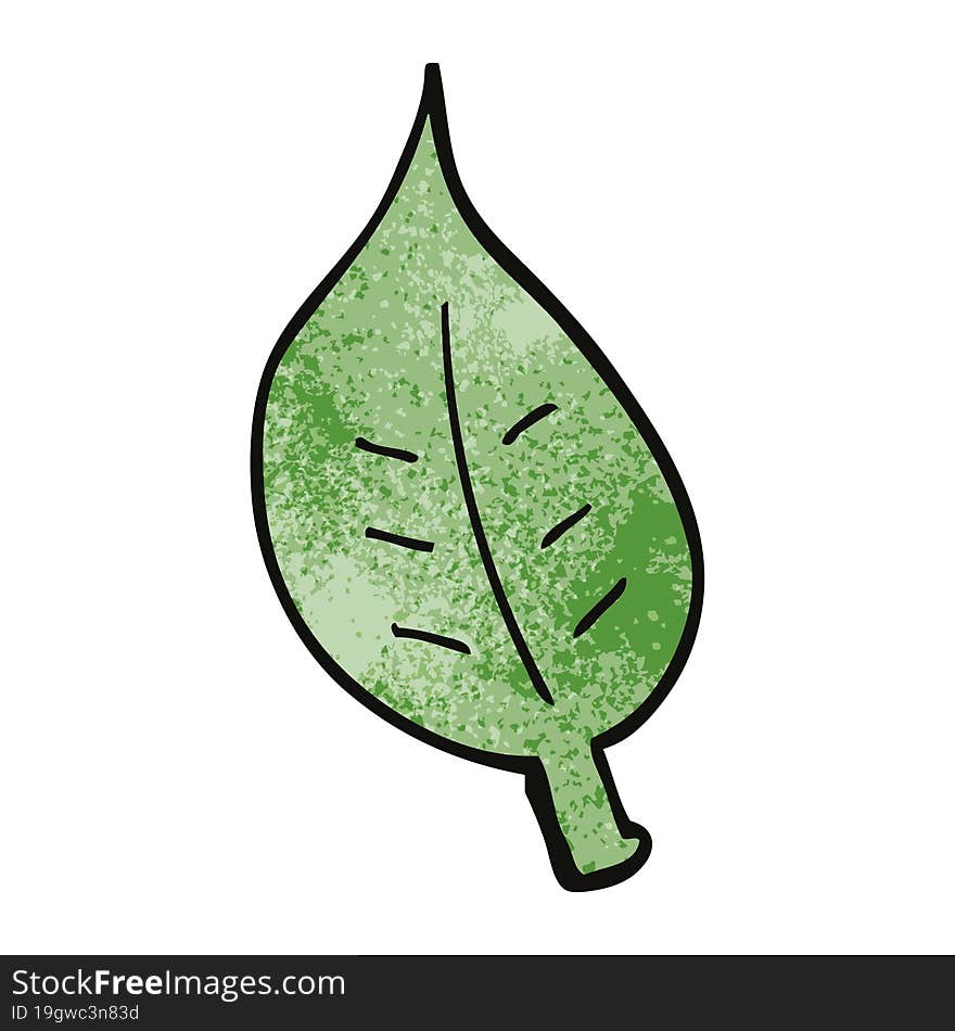 cartoon doodle leaf