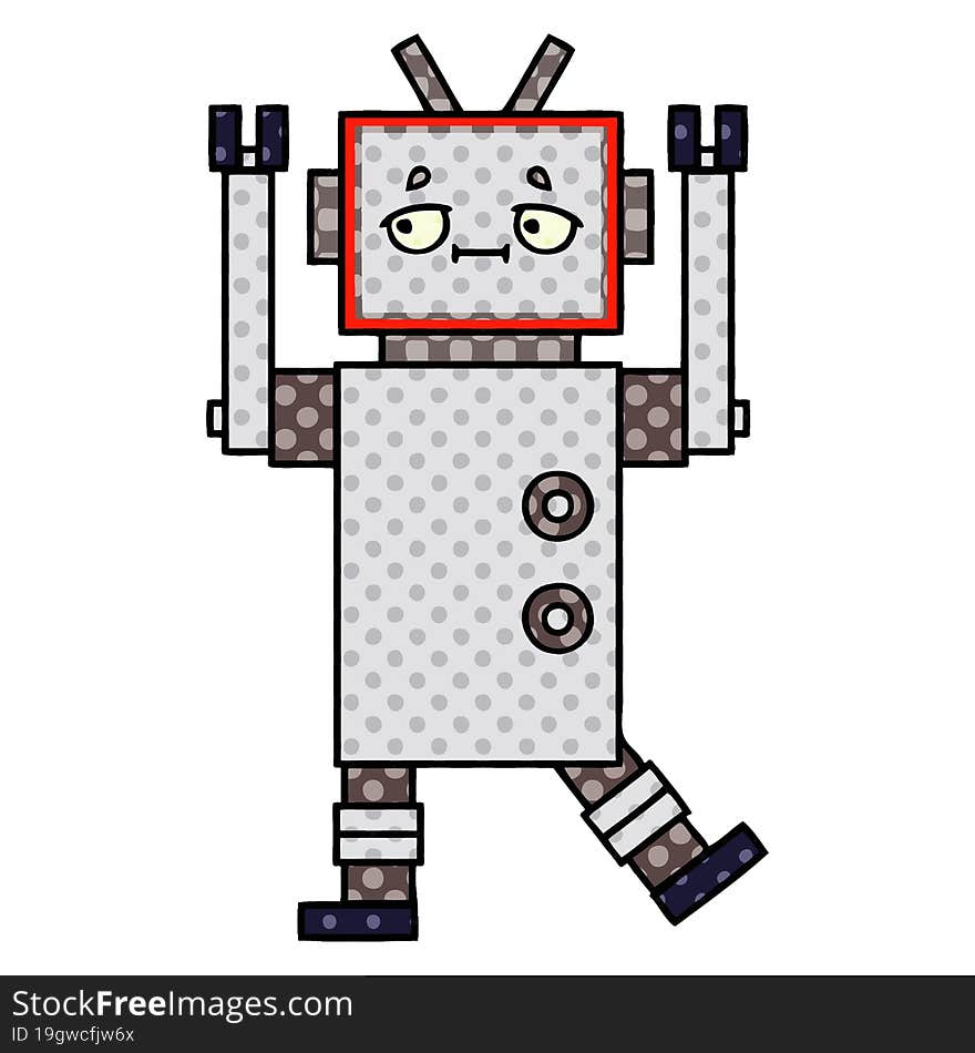 Comic Book Style Cartoon Robot