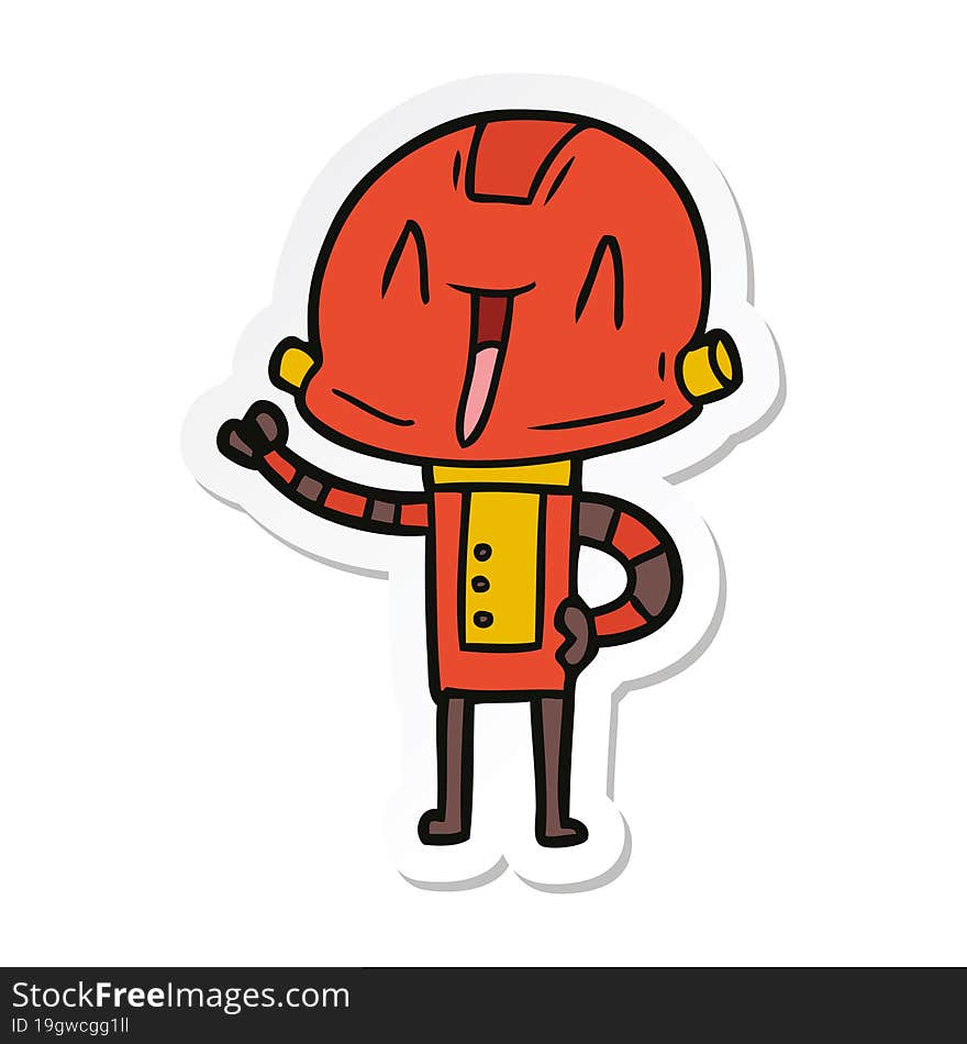 sticker of a cartoon robot