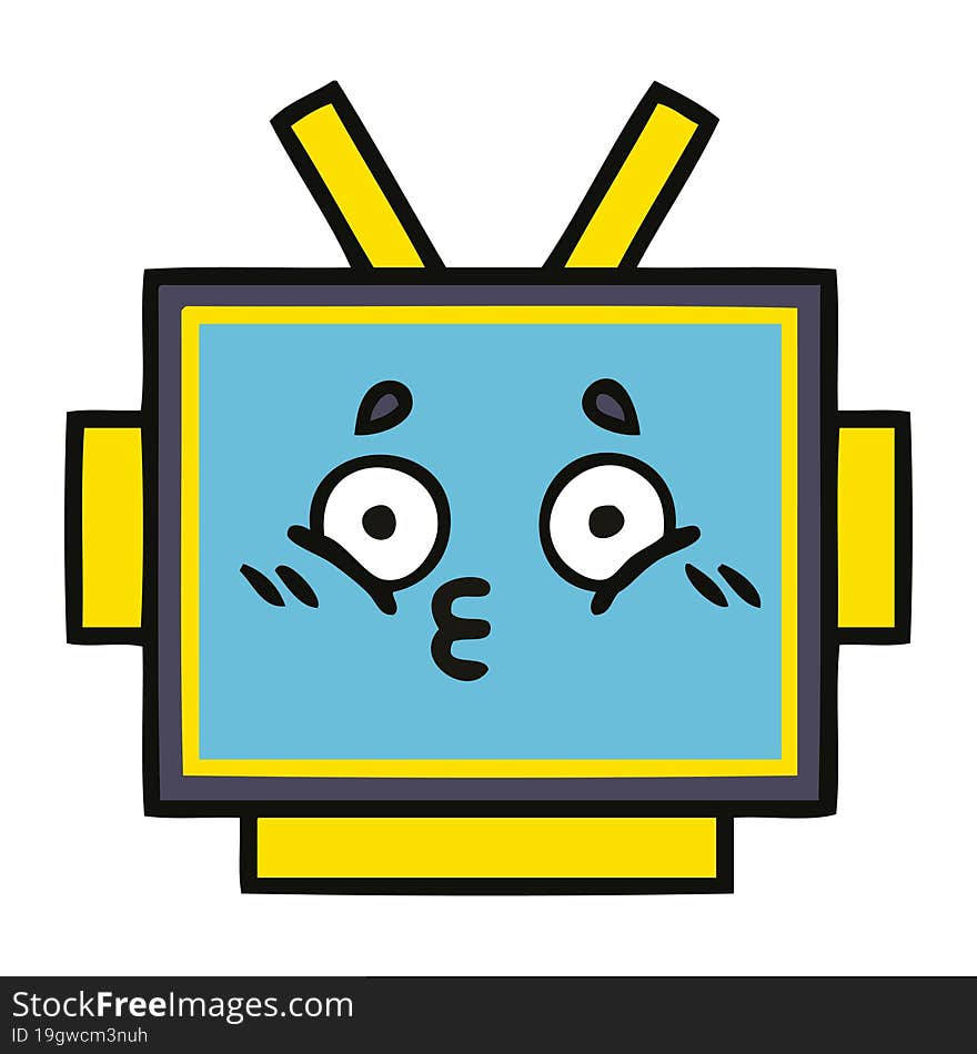 cute cartoon of a robot head. cute cartoon of a robot head