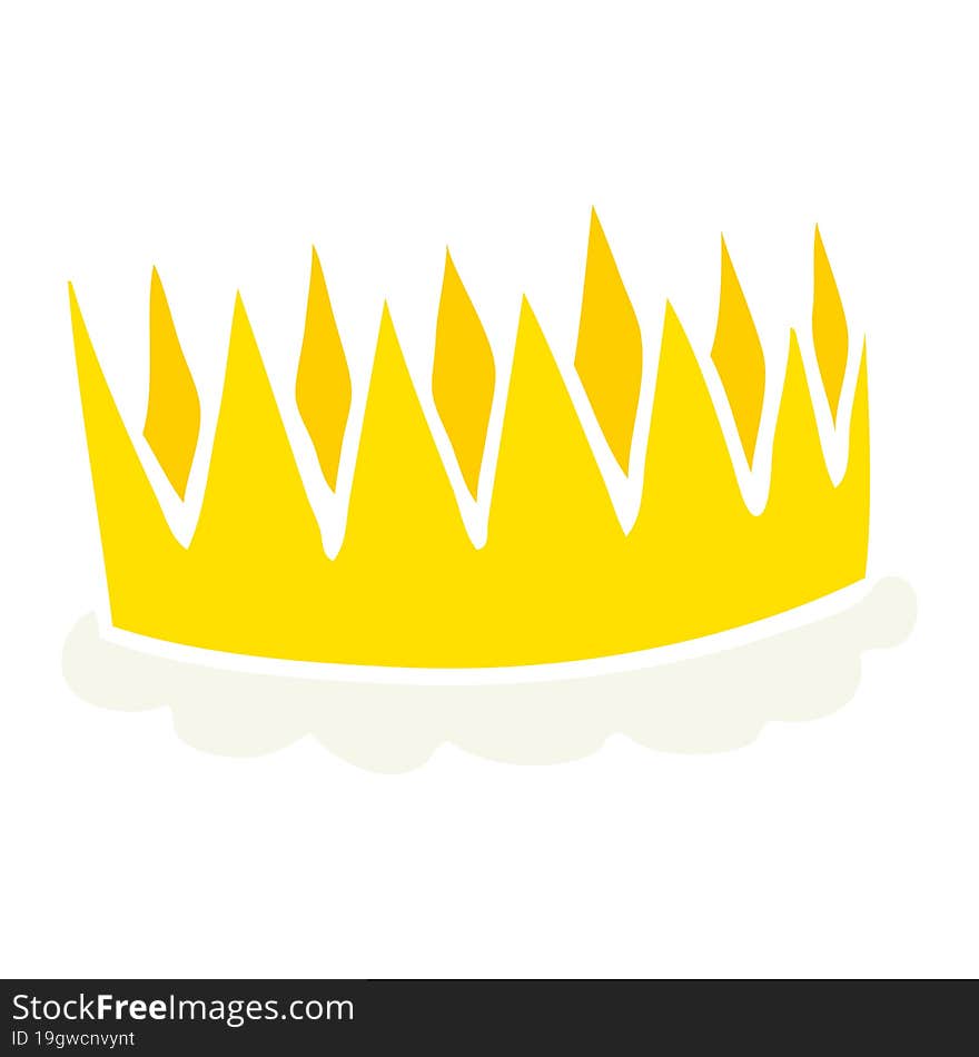 flat color illustration of crown. flat color illustration of crown