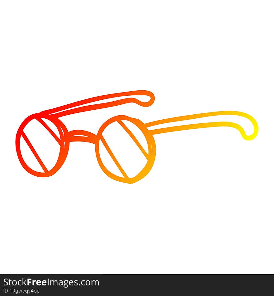 warm gradient line drawing cartoon round spectacles