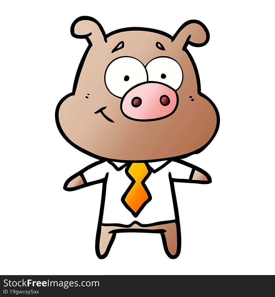 happy cartoon pig boss. happy cartoon pig boss