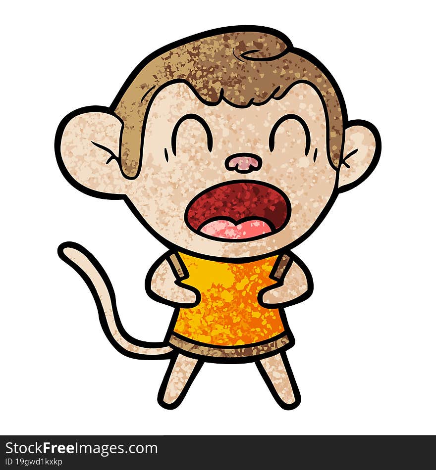 shouting cartoon monkey. shouting cartoon monkey