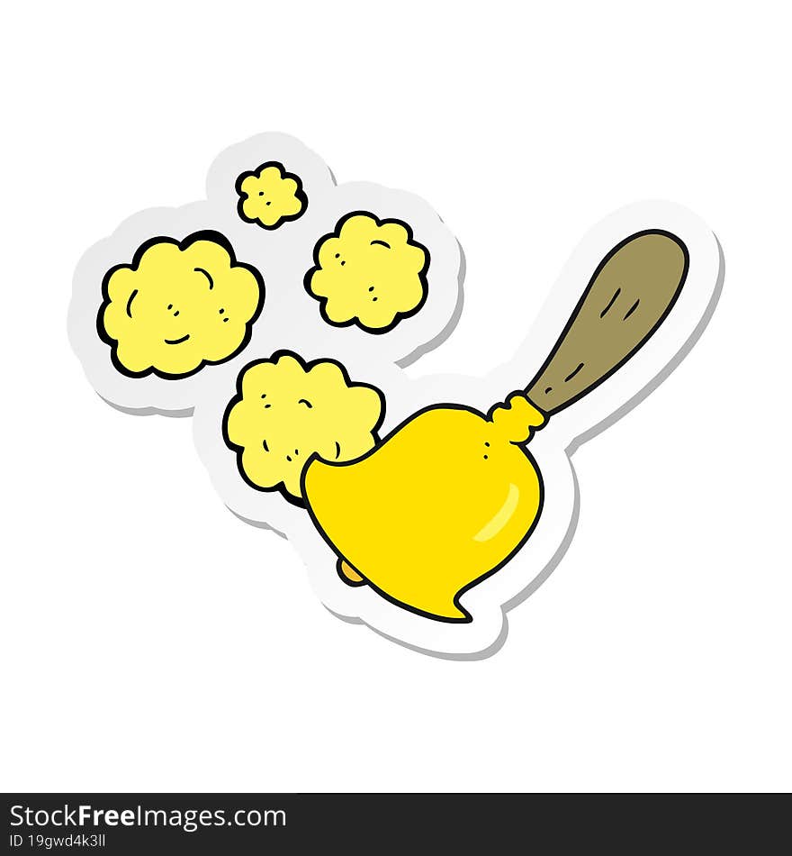 sticker of a cartoon hand bell