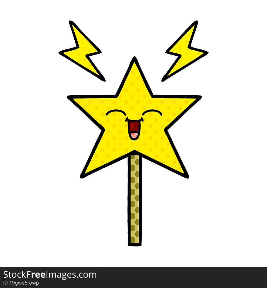 comic book style cartoon magic wand