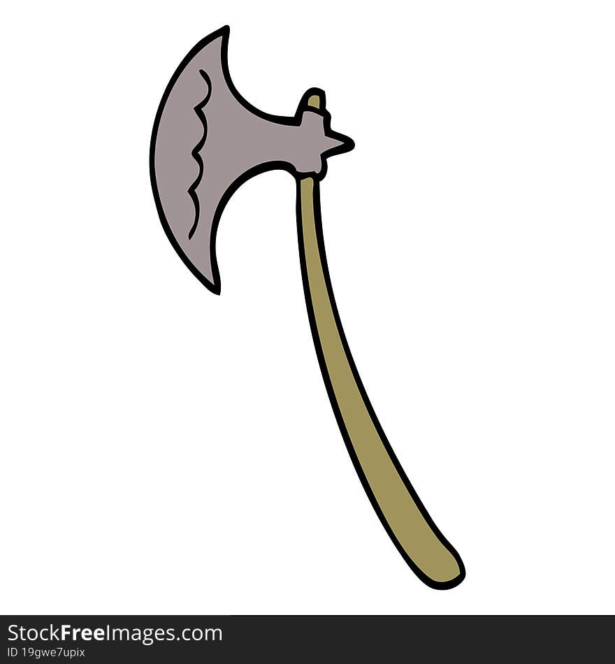 cartoon doodle medieval axe