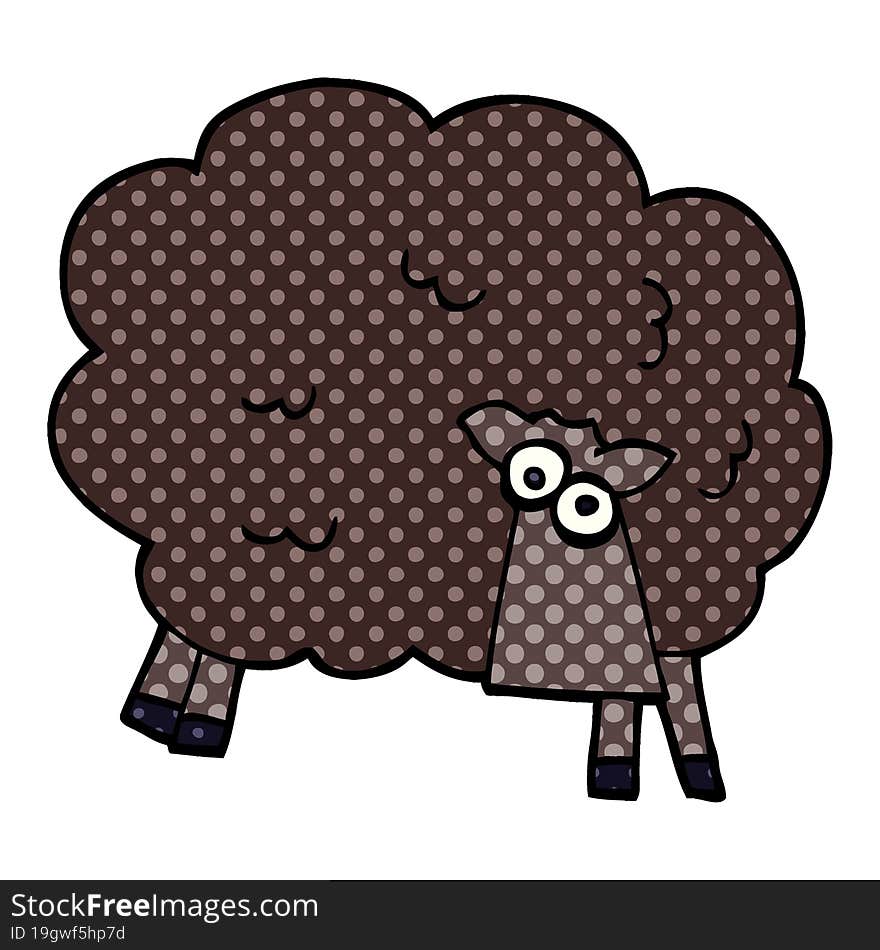 cartoon doodle black sheep