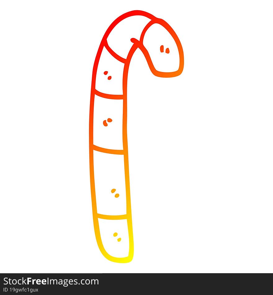 warm gradient line drawing cartoon striped candy cane