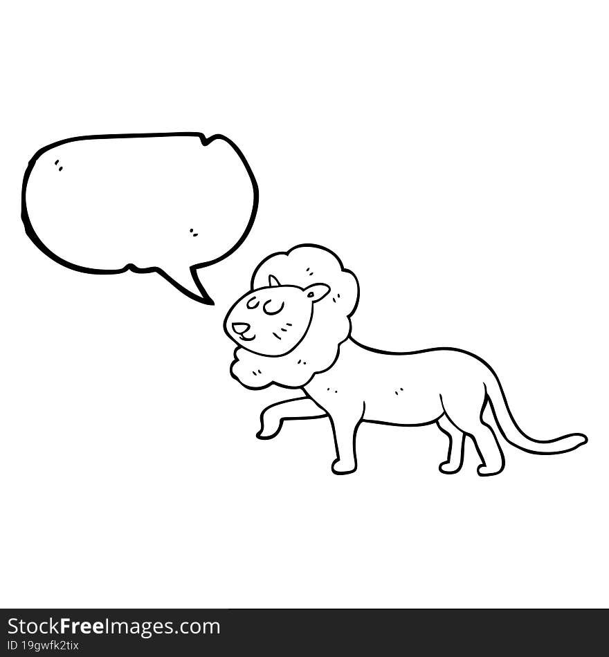 speech bubble cartoon lion