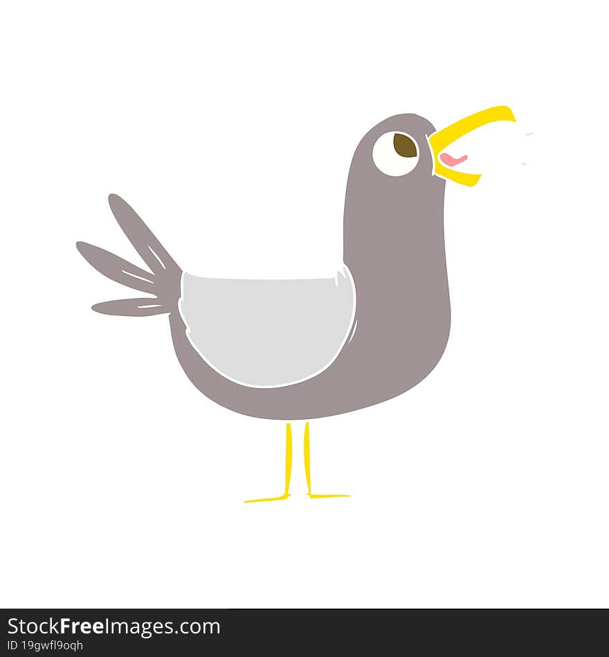 Flat Color Style Cartoon Bird