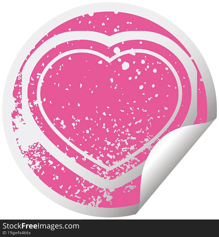 heart symbol graphic distressed sticker illustration icon