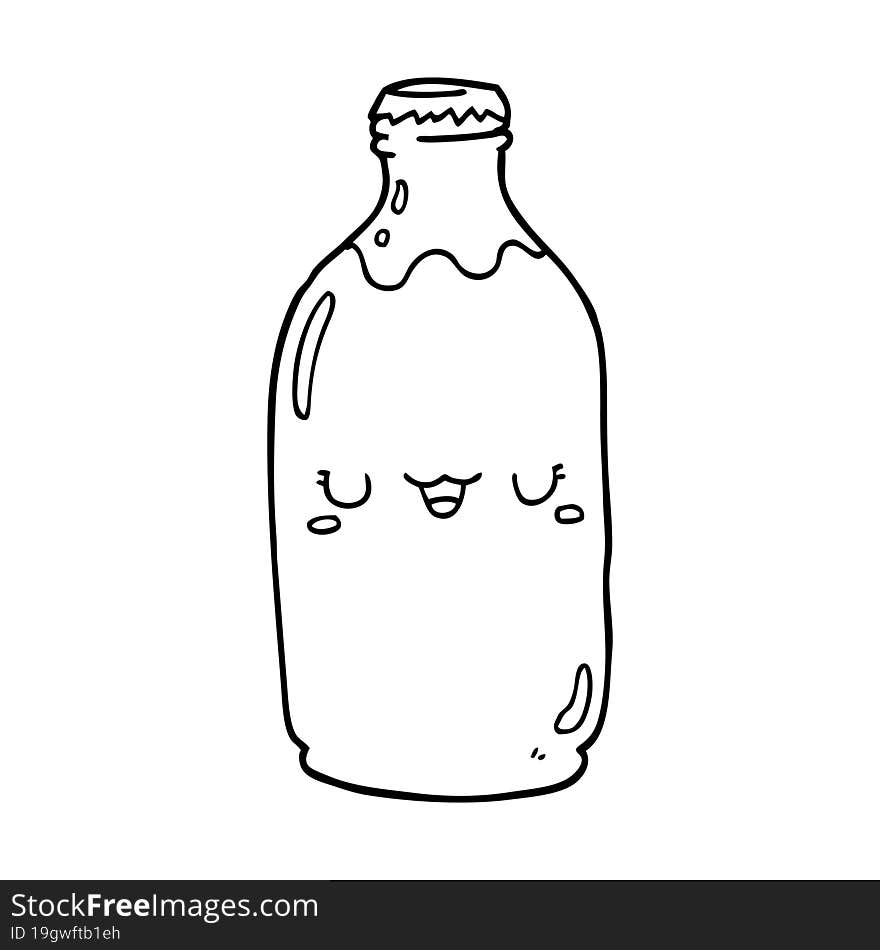 cute cartoon milk bottle