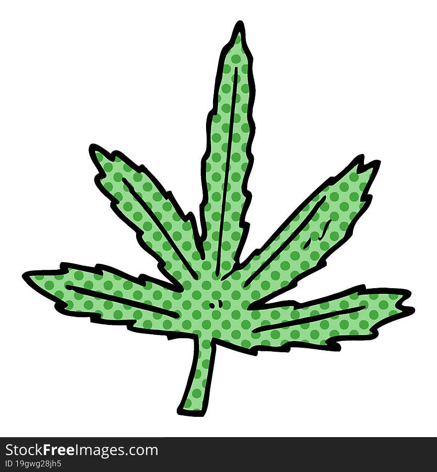 Cartoon Doodle Marijuana Leaf