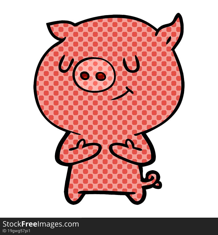 happy cartoon pig. happy cartoon pig